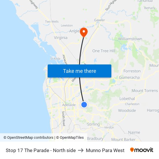 Stop 17 The Parade - North side to Munno Para West map