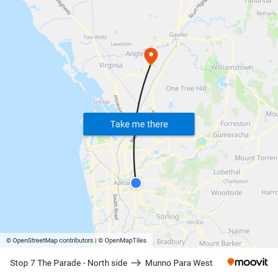 Stop 7 The Parade - North side to Munno Para West map