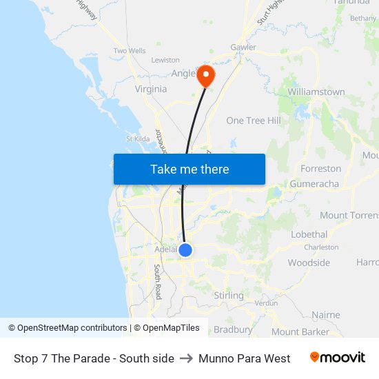 Stop 7 The Parade - South side to Munno Para West map