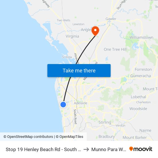 Stop 19 Henley Beach Rd - South side to Munno Para West map