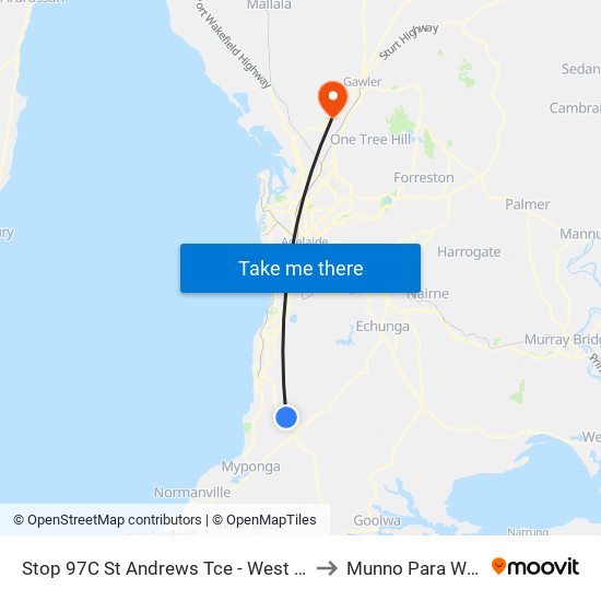 Stop 97C St Andrews Tce - West side to Munno Para West map