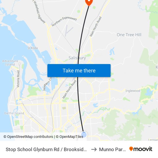 Stop School Glynburn Rd / Brookside Ave - West side to Munno Para West map