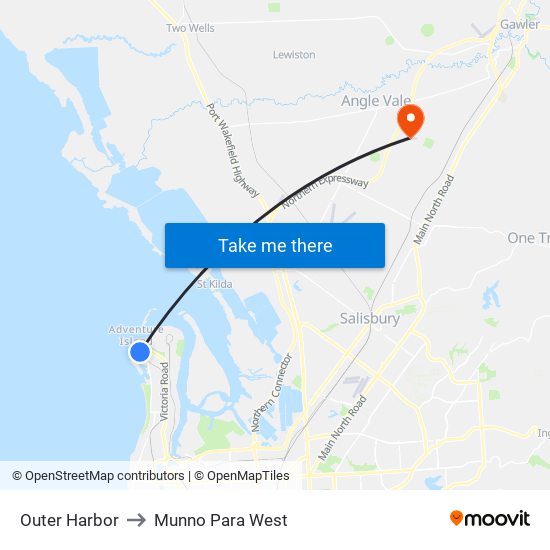 Outer Harbor to Munno Para West map