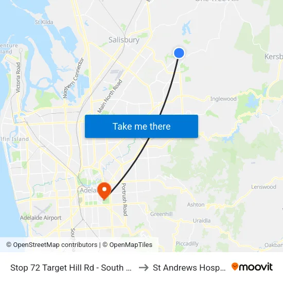 Stop 72 Target Hill Rd - South side to St Andrews Hospital map