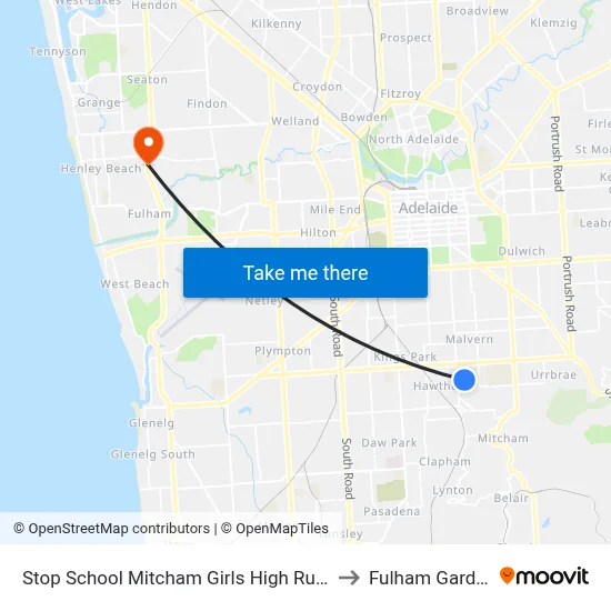 Stop School Mitcham Girls High Rugby St to Fulham Gardens map