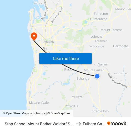 Stop School Mount Barker Waldorf School Sims Rd to Fulham Gardens map