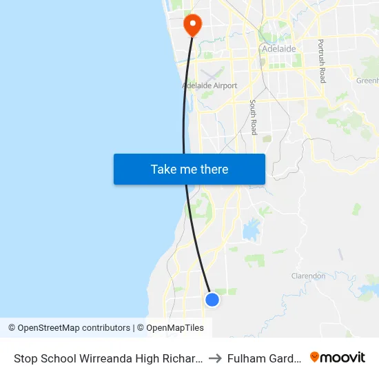 Stop School Wirreanda High Richards Dr to Fulham Gardens map