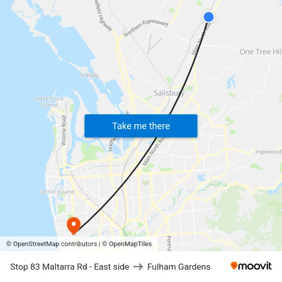 Stop 83 Maltarra Rd - East side to Fulham Gardens map