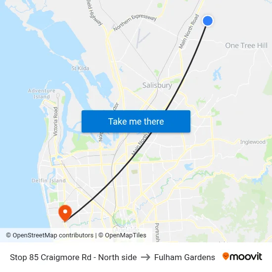 Stop 85 Craigmore Rd - North side to Fulham Gardens map