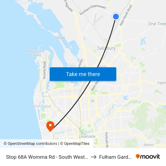 Stop 68A Womma Rd - South West side to Fulham Gardens map