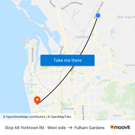 Stop 68 Yorktown Rd - West side to Fulham Gardens map