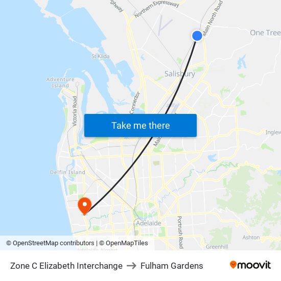 Zone C Elizabeth Interchange to Fulham Gardens map