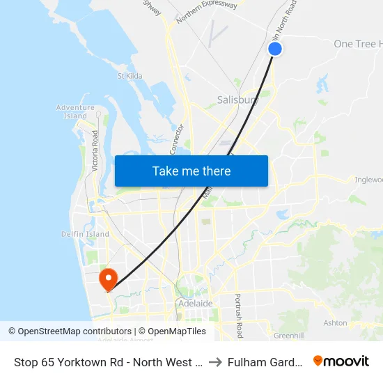 Stop 65 Yorktown Rd - North West side to Fulham Gardens map