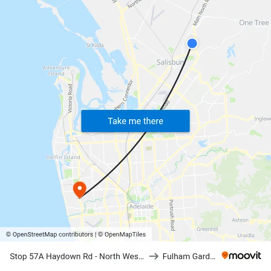 Stop 57A Haydown Rd - North West side to Fulham Gardens map