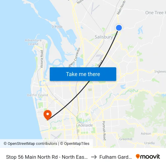 Stop 56 Main North Rd - North East side to Fulham Gardens map