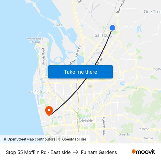 Stop 55 Mofflin Rd - East side to Fulham Gardens map