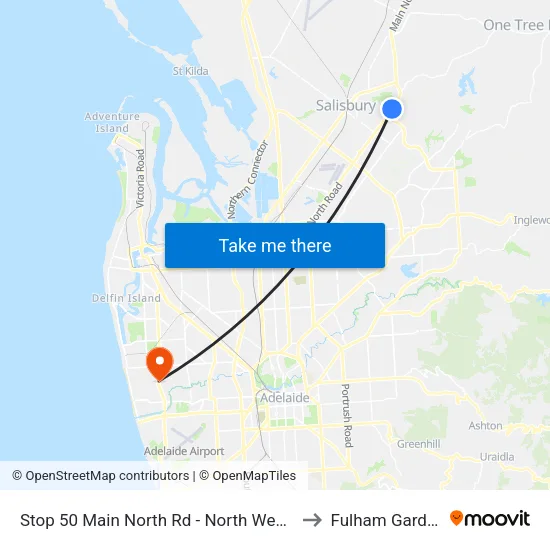 Stop 50 Main North Rd - North West side to Fulham Gardens map