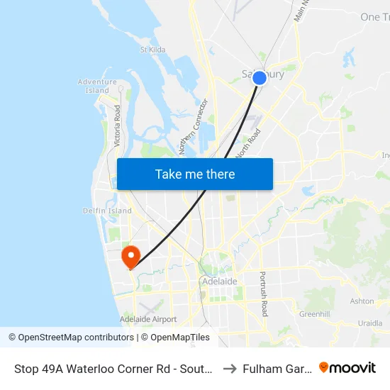 Stop 49A Waterloo Corner Rd - South West side to Fulham Gardens map