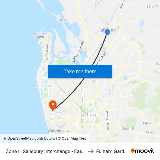 Zone H Salisbury Interchange - East Side to Fulham Gardens map