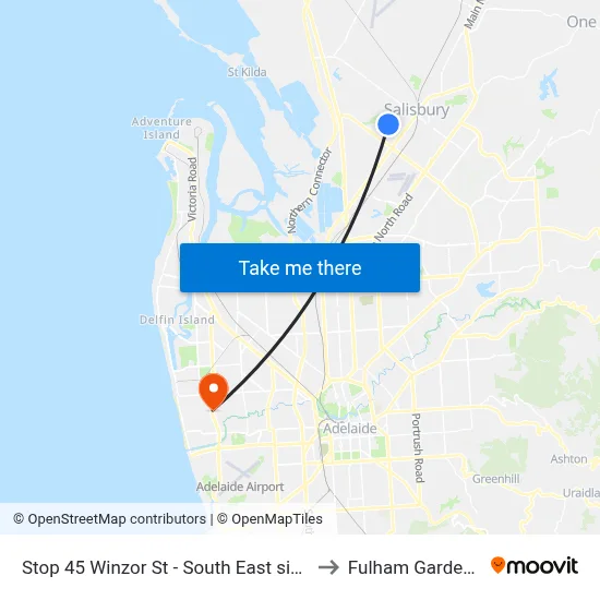Stop 45 Winzor St - South East side to Fulham Gardens map