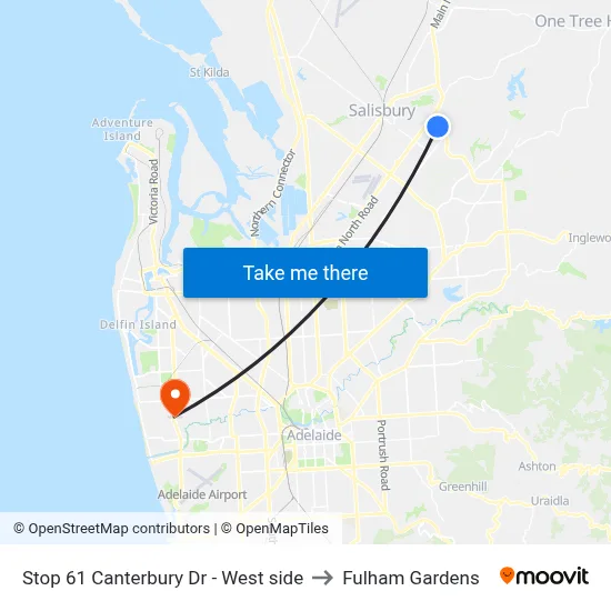 Stop 61 Canterbury Dr - West side to Fulham Gardens map