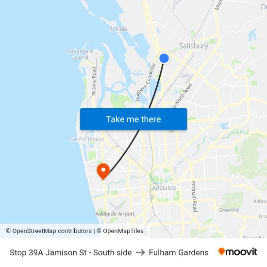 Stop 39A Jamison St - South side to Fulham Gardens map
