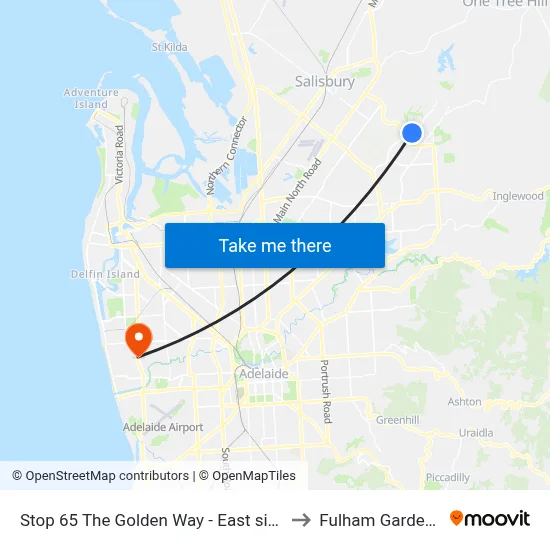 Stop 65 The Golden Way - East side to Fulham Gardens map