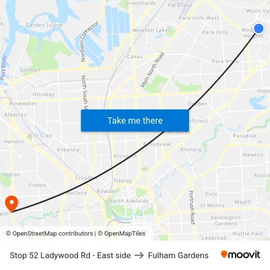 Stop 52 Ladywood Rd - East side to Fulham Gardens map
