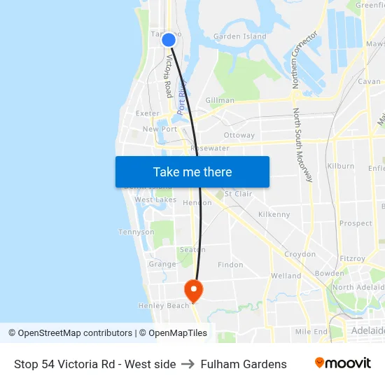 Stop 54 Victoria Rd - West side to Fulham Gardens map