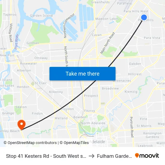 Stop 41 Kesters Rd - South West side to Fulham Gardens map