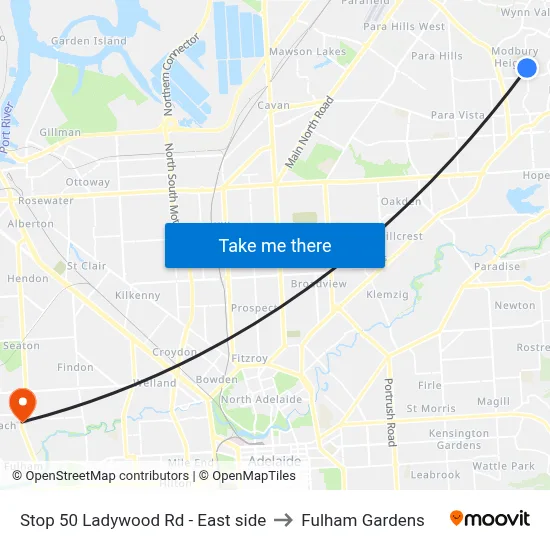 Stop 50 Ladywood Rd - East side to Fulham Gardens map