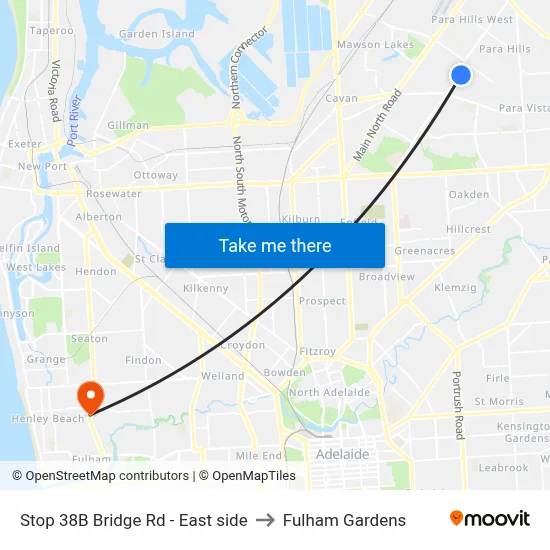 Stop 38B Bridge Rd - East side to Fulham Gardens map