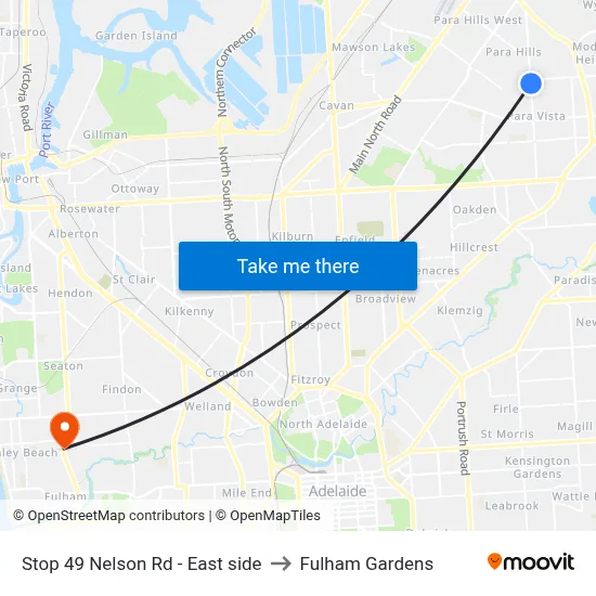 Stop 49 Nelson Rd - East side to Fulham Gardens map