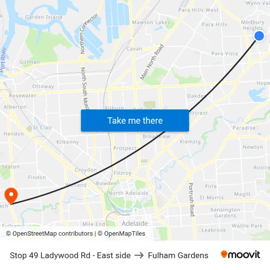 Stop 49 Ladywood Rd - East side to Fulham Gardens map