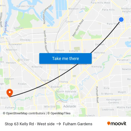 Stop 63 Kelly Rd - West side to Fulham Gardens map