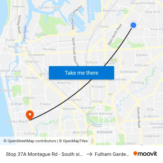 Stop 37A Montague Rd - South side to Fulham Gardens map