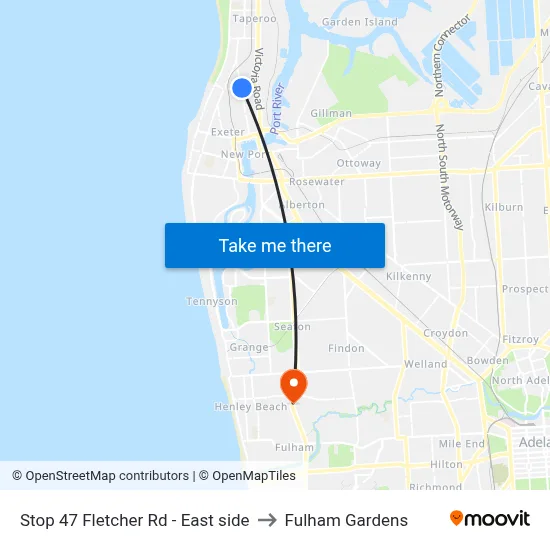 Stop 47 Fletcher Rd - East side to Fulham Gardens map