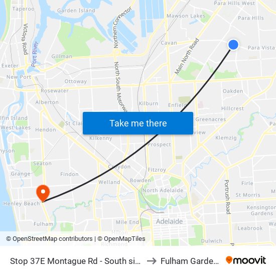 Stop 37E Montague Rd - South side to Fulham Gardens map