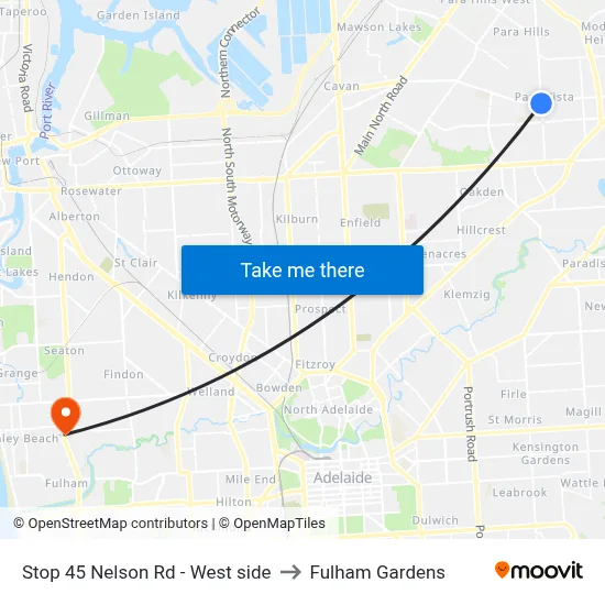 Stop 45 Nelson Rd - West side to Fulham Gardens map