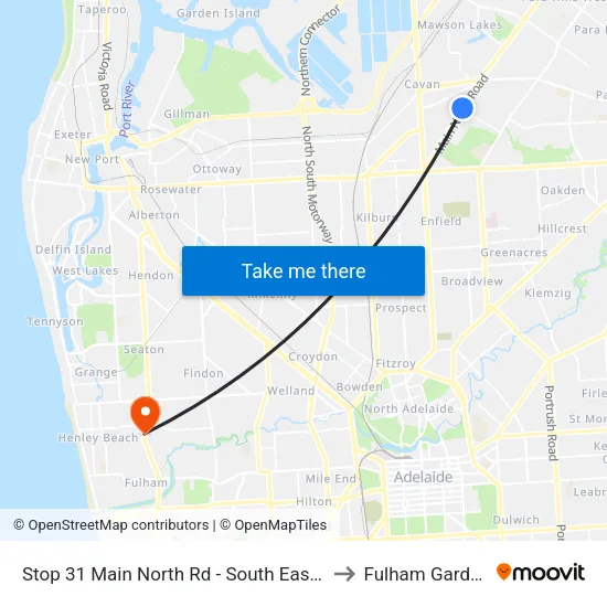 Stop 31 Main North Rd - South East side to Fulham Gardens map