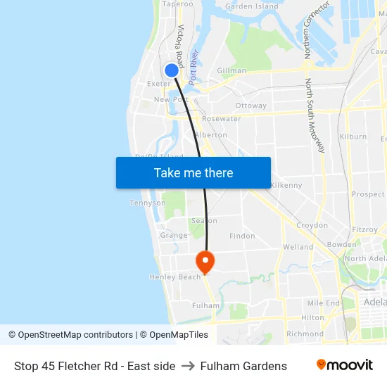 Stop 45 Fletcher Rd - East side to Fulham Gardens map