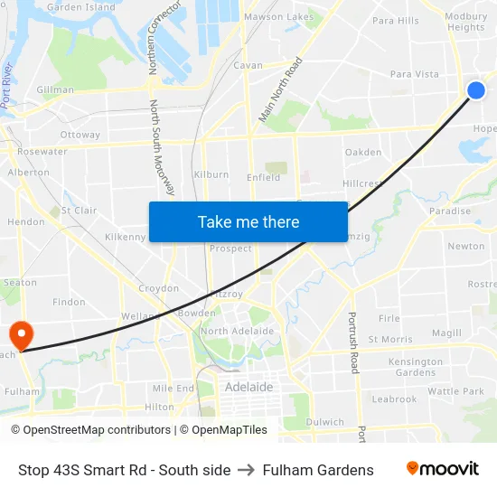 Stop 43S Smart Rd - South side to Fulham Gardens map