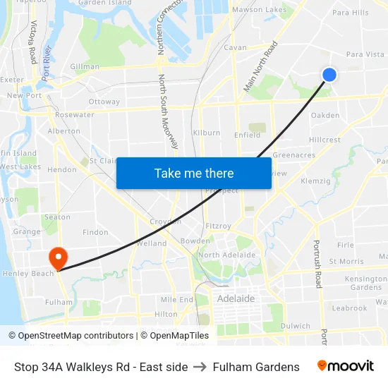Stop 34A Walkleys Rd - East side to Fulham Gardens map