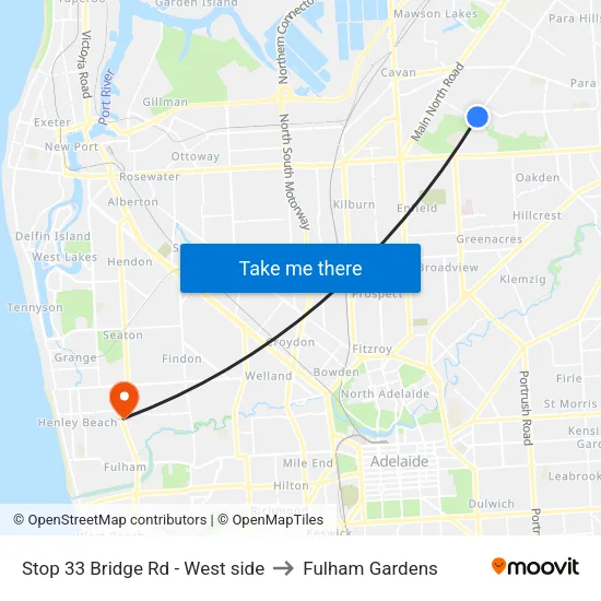 Stop 33 Bridge Rd - West side to Fulham Gardens map
