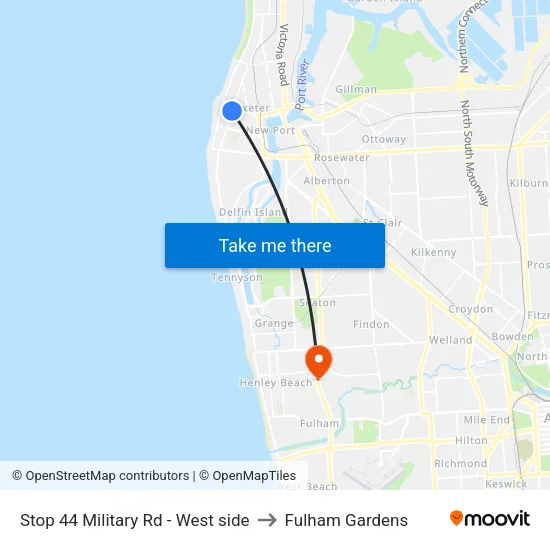 Stop 44 Military Rd - West side to Fulham Gardens map