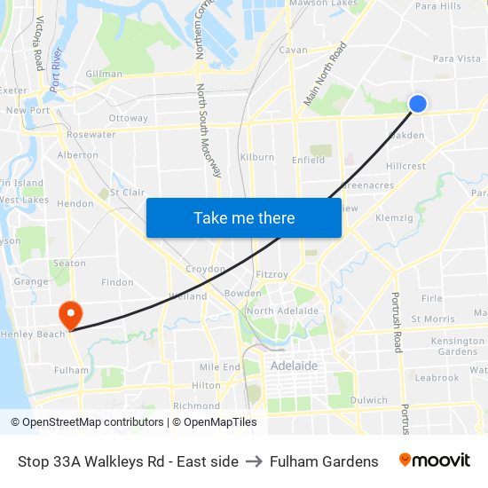 Stop 33A Walkleys Rd - East side to Fulham Gardens map