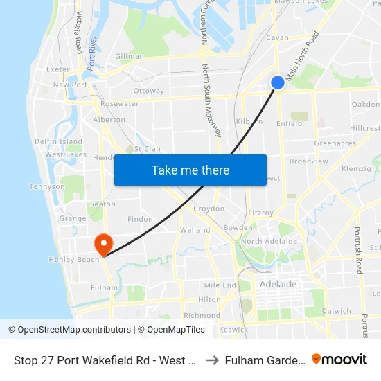 Stop 27 Port Wakefield Rd - West side to Fulham Gardens map
