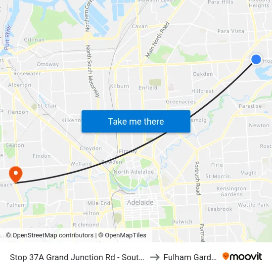 Stop 37A Grand Junction Rd - South side to Fulham Gardens map
