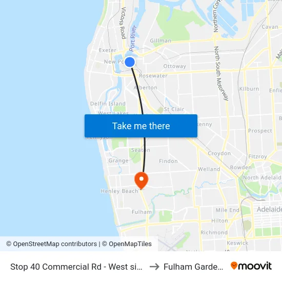 Stop 40 Commercial Rd - West side to Fulham Gardens map