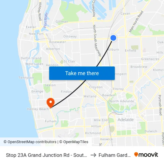 Stop 23A Grand Junction Rd - South side to Fulham Gardens map